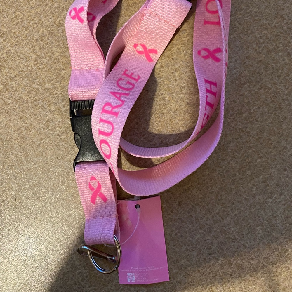 Cancer Awareness With Sayings 1" Wide Lanyard Lobster Claw Clasp 22 Inches NWT
